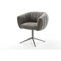 DELIFE Drehstuhl Jada-Flex Bouclé Soft Schlamm Fußkreuz Graphit 360° drehbar Wippfunktion Taschenfederkern