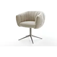 DELIFE Drehstuhl Jada-Flex Webstoff Soft Beige Fußkreuz Graphit 360° drehbar Wippfunktion Taschenfederkern