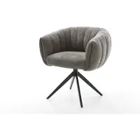 DELIFE Drehstuhl Jada-Flex Bouclé Soft Schlamm Kreuzgestell breit Schwarz 360° drehbar Wippfunktion Taschenfederkern