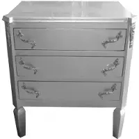 Casa Padrino Barock Kommode Silber 60 x 39 x 69 cm - Handgefertigte Art Deco Möbel