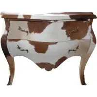 Casa Padrino Barock Kommode Kuhfell Braun/Weiß - Massivholz Kommode im Barockstil - 120 x 55 x 85 cm