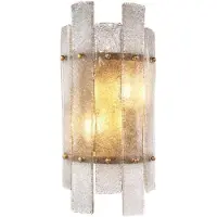 Casa Padrino Luxus Wandleuchte Antik Messing 19 x 10 x H. 40 cm - Wandlampe mit mundgeblasenem Glas