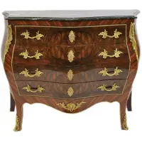 Casa Padrino Barock Kommode Bombay Empire Stil, Braun mit grüner Marmorplatte, 110 x 50 x H 90 cm