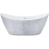 Casa Padrino Art Deco Badewanne freistehend Edelstahleffekt 1730 mm - Freistehende Retro Antik Jugendstil Badewanne