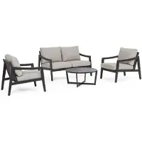Casa Padrino Luxus Gartenmöbel Set Grau / Anthrazit - 1 Luxus Gartensofa & 2 Luxus Gartensessel & 1 Luxus Gartentisch - Garten Möbel - Hotel Möbel - Pool Möbel - Outdoor Möbel - Luxus Möbel