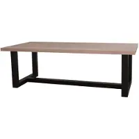 Casa Padrino Landhausstil Esstisch Naturfarben / Schwarz 240 x 120 x H. 78 cm - Massivholz Esszimmertisch