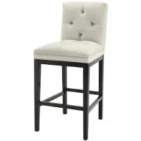 Casa Padrino Luxus Barstuhl Hellgrau / Schwarz 51 x 63 x H. 110 cm - Hotel Restaurant Club Möbel