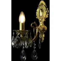 Casa Padrino Luxus Barock Kristall Wandleuchte Gold 12 x 24 x H. 38 cm - Barockstil Wandlampe mit Kristall Behängen - Barock Leuchten - Edel & Prunkvoll