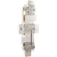 Casa Padrino Luxus Wandleuchte Silber 29,5 x 11 x H. 77 cm - Wohnzimmer Wandlampe - Exzellente Verarbeitung - Luxus Kollektion
