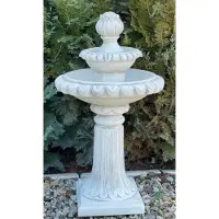 Casa Padrino Barock Springbrunnen Weiß / Grau Ø 51 x H. 91 cm