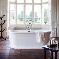 Casa Padrino Badewanne freistehend 180 x 85 x 64 cm BLonR Weiß, Retro Antik Badewanne
