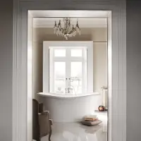 Casa Padrino Badewanne freistehend 165 x 70,5 x 71 cm BAdm165 - Retro Antik Badewanne, Weiß