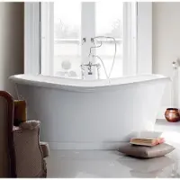 Casa Padrino freistehende Badewanne BAdm180 im Retro Stil, Weiß, 1800 x 885 x 745 mm