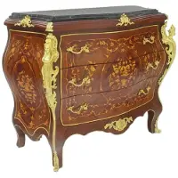 Casa Padrino Barock Kommode Braun / Gold / Schwarz 120 x 50 x H. 100 cm - Handgefertigte Massivholz Antik Stil Kommode mit 3 Schubladen und Marmorplatte - Möbel im Barockstil