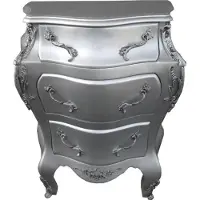 Casa Padrino Barock Kommode im Antik Stil Silber B 68 x T 40 x H 79,5 cm - Handgefertigte Luxus Möbel