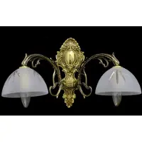 Casa Padrino Luxus Barock Doppel Wandleuchte Gold / Weiß 45 x 25 cm - Barockstil Metall Wandlampe mit Glas Lampenschirmen - Barock Leuchten - Edel & Prunkvoll