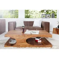 Casa Padrino Designer Massivholz Couchtisch Natur B120 x H40 x T70 cm - Salon Wohnzimmer Tisch