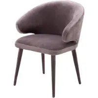 Casa Padrino Designer Esszimmerstuhl mit Armlehnen in Taupe 62 x 55 x H. 79 cm