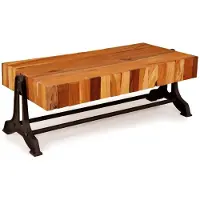 Casa Padrino Landhausstil Couchtisch Naturfarben / Schwarz 120 x 60 x H. 46 cm - Wohnzimmermöbel