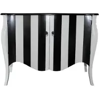 Casa Padrino Barock Kommode im Antik Stil, Schwarz Weiß gestreift, Massivholz, 120 x 60 x 87 cm
