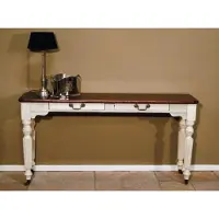 Casa Padrino Shabby Chic Konsolentisch in Weiss und Holzfarben - Massivholz Pinie - 150 x 35 x H. 78 cm