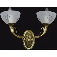 Casa Padrino Luxus Barock Doppel Wandleuchte Gold / Weiß 42 x 18 x H. 28 cm - Barockstil Metall Wandlampe mit Glas Lampenschirmen - Barock Leuchten - Edel & Prunkvoll