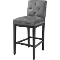 Casa Padrino Luxus Barstuhl Dunkelgrau / Schwarz 51 x 63 x H. 110 cm - Hotel Restaurant Club Möbel
