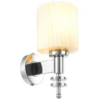 Casa Padrino Luxus Wandleuchte Silber / Vintage Weiß 13 x 18 x H. 28,5 cm - Hotel & Restaurant Wandlampe mit Glas Lampenschirm