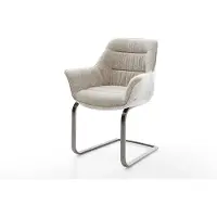 DELIFE Freischwinger Kaira-Flex Webstoff Soft Beige Freischwinger flach Graphit