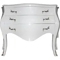 Casa Padrino Barock Kommode im Antik Stil Weiß / Silber 120 x 55 x 85 cm - Holz Kommode