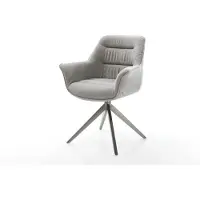 DELIFE Drehstuhl Kaira-Flex Strukturstoff Soft Grau Kreuzgestell breit Graphit 360° drehbar Wippfunktion