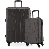 Suitline - 2er Kofferset, Bordgepäck Trolley 55x35x20 cm + großer Reisekoffer XL Check-In Gepäck, 4 Doppelrollen, leichte Koffer Damen Herren ,Titan