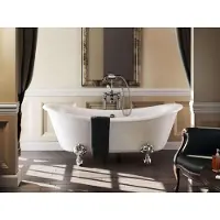 Demotex GmbH Casa Padrino Jugendstil Badewanne freistehend 1640mm BBat Weiß - Freistehende Retro Antik Badewanne