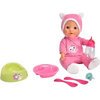 New Born Baby Neugeborenes Babypuppe mit Katzenpyjama & Zubehör