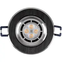 Mextronic LED Einbaustrahler 200-240V AC 5W 16302-9 0 Ø68 IP20 Alu Silber + Schwarz gebürstet