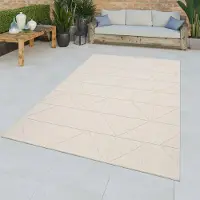 TT Home In-& Outdoor Teppich Wohnzimmer Wetterfest Terrasse Esszimmer Geometrisches Abstraktes Design Moderner Style Größe 80x150 cm
