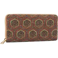 StyleBREAKER Damen Geldbörse aus Kork mit buntem Muster Print im Ethno Look, Reißverschluss, Portemonnaie 02040138
