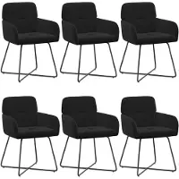 vidaXL Esszimmerstühle 6 stk. Samt Schwarz 59 x 56,5 x 86 cm