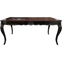 Casa Padrino Barock Esstisch Schwarz / Braun Antik Stil Look mit Glasplatte - Esszimmer Tisch im Barockstil - ALLE GRÖSSEN