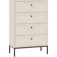 3Xeliving Kommode mit 4 Schubladen, Kaschmir, 75, 9 x 40 x 115, 5 cm