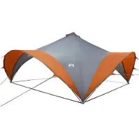 vidaXL Party-Zelt Grau und Orange 600 x 600 x 400 cm