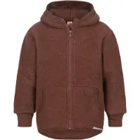 Engel - Kinder Kapuzenjacke Wollfleece - Wolljacke Gr 140 braun
