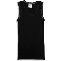 Engel - Women's Achselshirt mit Spitze - Merinounterwäsche Gr 34/36 schwarz