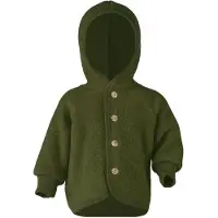 Engel - Kinder Kapuzenjacke mit Holzknöpfen - Wolljacke Gr 110/116 oliv