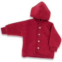 Engel - Kinder Kapuzenjacke mit Holzknöpfen - Wolljacke Gr 50/56 rot