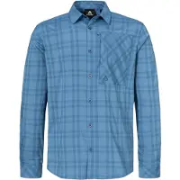 Schöffel Outdoorhemd SCHÖFFEL "Shirt Style Fraris MEN", Herren, Gr. 54, Normalgrößen, blau (0840, blau), Oberstoff: 81% Polyester, 14% Nylon, 5% Elasthan, V-Ausschnitt, Hemden Outdoorhemd