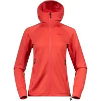 Bergans Rabot Merino Tech Midlayer Hoodie Women peachy red (22201) S