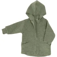 Engel - Baby-Jacke mit Kapuze und Reißverschluß - Wolljacke Gr 86/92 oliv