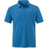 Schöffel Poloshirt SCHÖFFEL "Polo Shirt Ramseck M", Herren, Gr. 52, blau (8405, blau), Oberstoff: 77% Polyester, 18% Lyocell, 5% Elasthan, V-Ausschnitt, Shirts Poloshirt