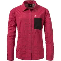 Schöffel Outdoorbluse SCHÖFFEL "Bike Blouse Style Jalpuh WMS", Damen, Gr. 38, rot (3750, rot), Oberstoff: 81% Polyester 14% Nylon 5% Elasthan, bequem, V-Ausschnitt, Blusen Outdoorbluse